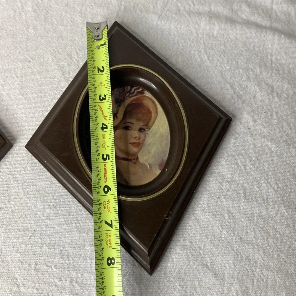 Set Of 2 Vintage Brown Plastic Picture Frames